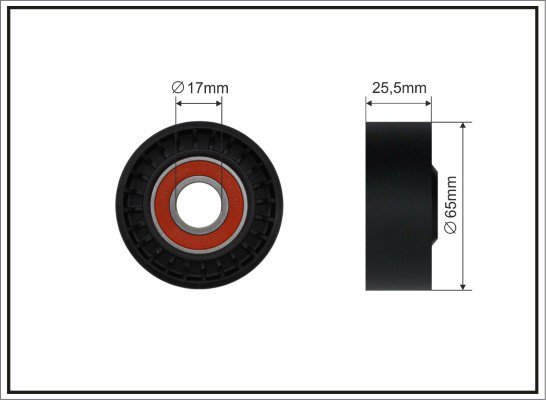 25.5x17x65 Ролик натяжний