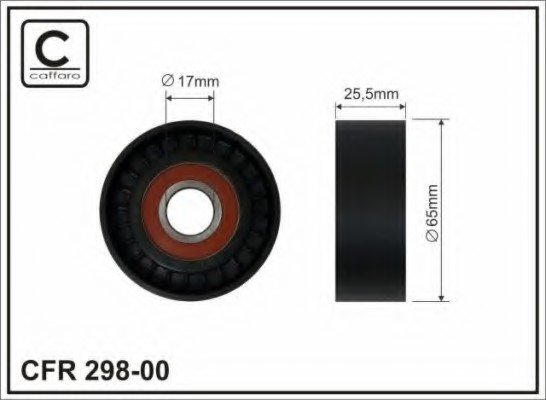 25.5x17x65 Натяжной ролик ремня