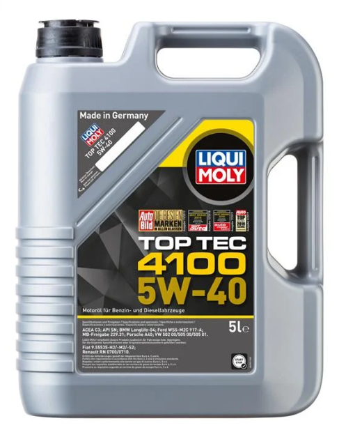 Моторна олива Liqui Moly TOP TEC 4100 5W-40, API SN, ACEA C3, 5л