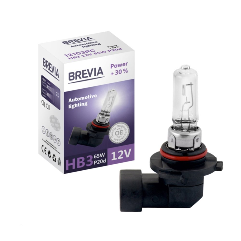 Лампа HB3 Power +30% 12V 65W P20d