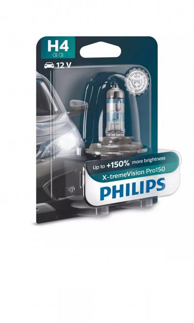 Галогеновая лампа PHILIPS 12342XVPB1 H4 60/55W 12V X-tremeVision Pro150 +150% B1