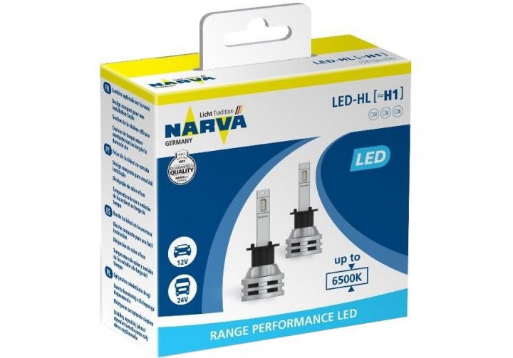 Автолампа H1 12/24V 19W P14.5s Performance LED (к-кт 2шт)