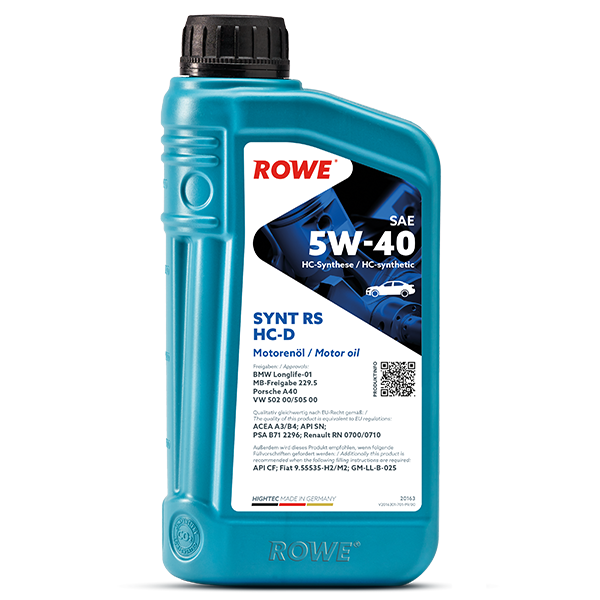 Олива 5W40 HIGHTEC SYNT RS HC-D (1L) (BMW LL-01/MB 229.5/Porsche A40/VW 502 00/505 00)
