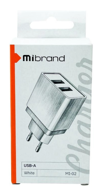 Мережевий зарядний пристрій Mibrand 2usb