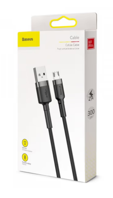 Кабель Baseus Cafule Cable USB For Micro 2.4A 1m Gray+Black