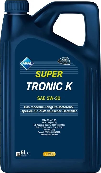 Моторне мастило SuperTronic K Longlife III 5W30 5L, C3, LL-04, МВ 229.51, С30, VW 507 00 / 504 00 / 503 01