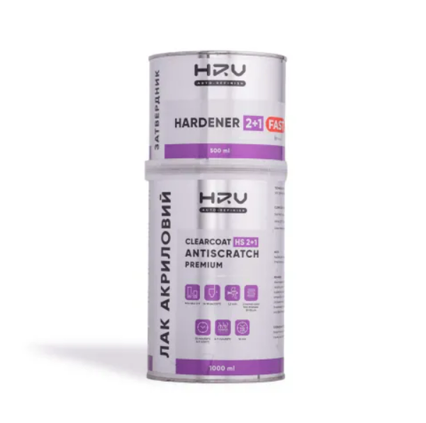 Лак акриловий 2+1 PREMIUM AntiScratch HS HRV 1,0+ затвердник 0,5л