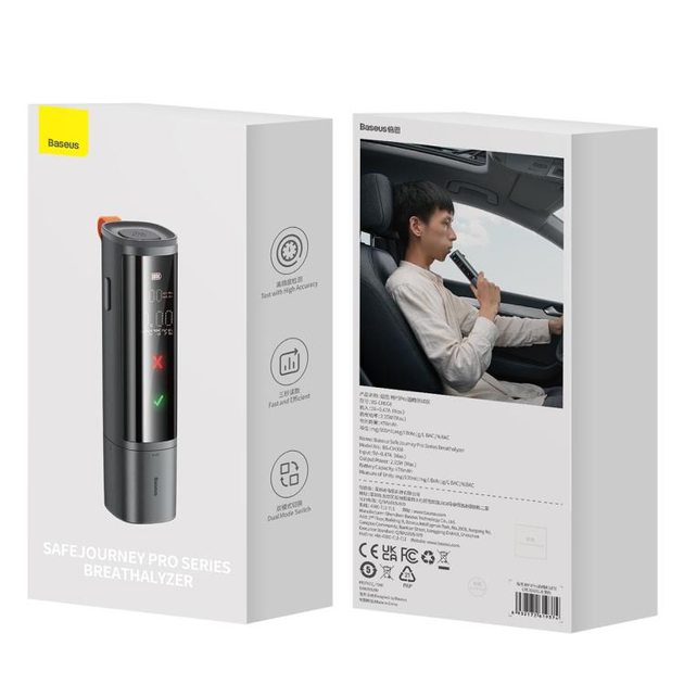 Алкотестер Baseus SafeJourney Pro Series Breathalyzer Space Grey (CRCX060014)