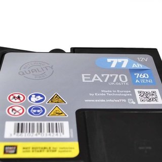 exide-ea770 Акумуляторна батарея 77Ah/760A (278x175x190/+R/B13) Premium
