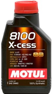 motul-368201 Олива 5W40 X-cess 8100 (1л) (VW 502 00/505 00/MB 229.5/LL-01/RN0710-0700/B71 2296) (102784)