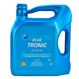 aral-10w405lbluetronic Моторне мастило BLUE TRONIC 10W40 5L, A3/B4, 9.55535 D2, МВ 229.1, VW 505 00/501 01