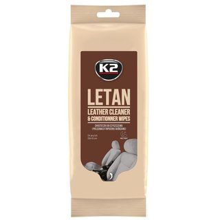 k2-k210 Серветки вологі для очищення та освіжування шкіряних поверхонь LETAN WIPES