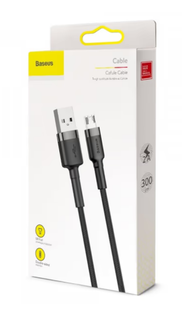 baseus-camklfbg1 Кабель Baseus Cafule Cable USB For Micro 2.4A 1m Gray+Black