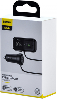 baseus-ccmt000201 АЗП з FM-модулятором Baseus T Shaped S-16 Car Bluetooth MP3 Player Black