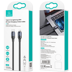 Кабель Usams US-SJ521 U71 Type-C to Lightning 20W PD Fast Charging & Data Cable 1.2m Black