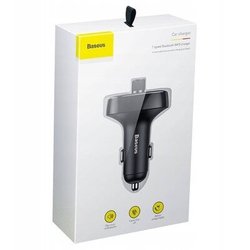 АЗП з FM-модулятор Baseus T Shaped S-09 Car Bluetooth MP3 Player Black